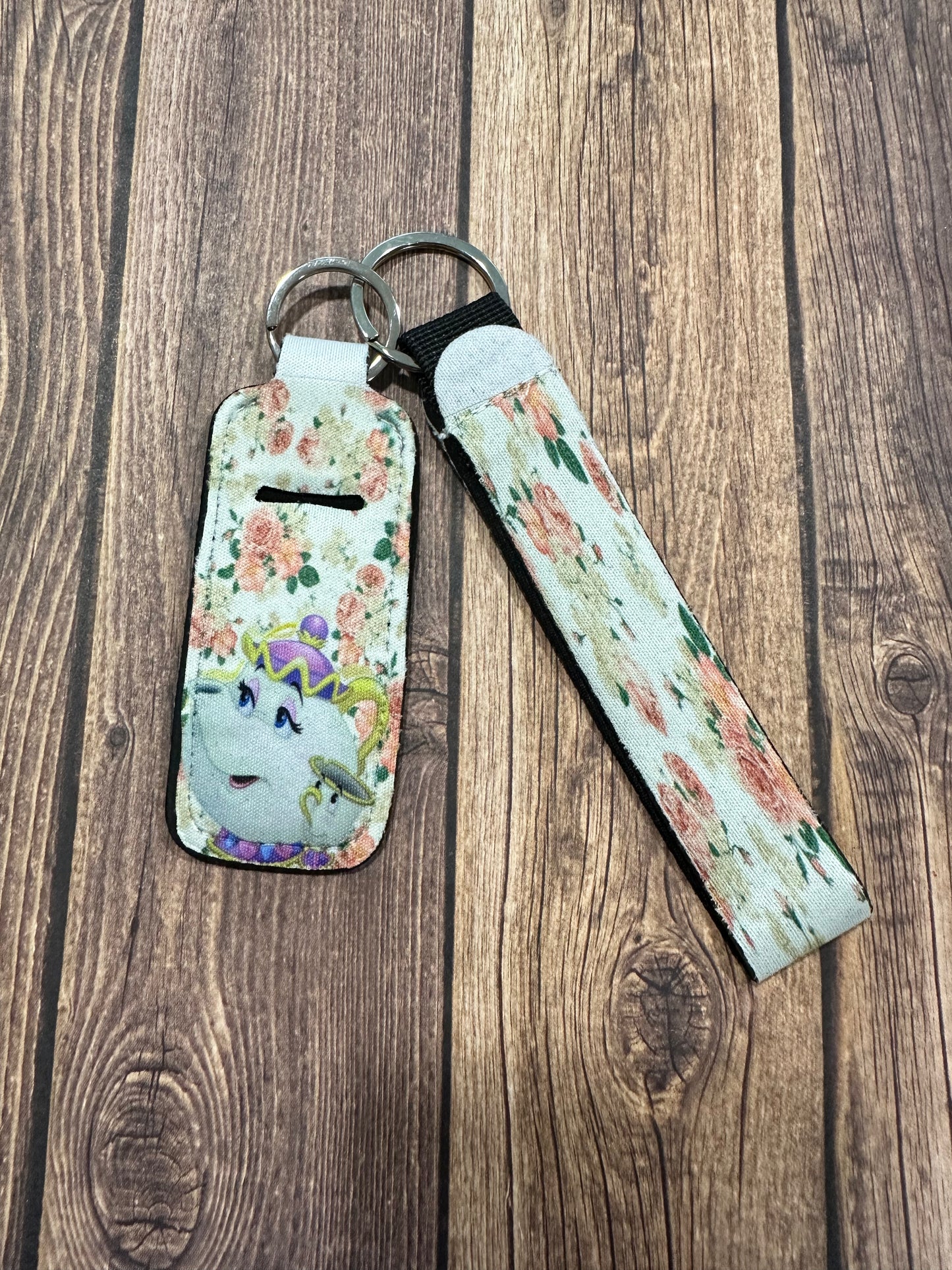 Belle wristlet and chapstick holder set