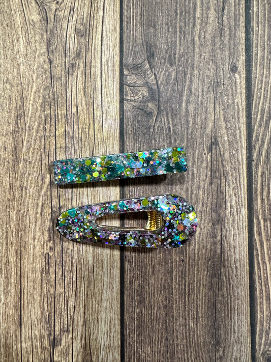 Alligator/ water drop hair clip set