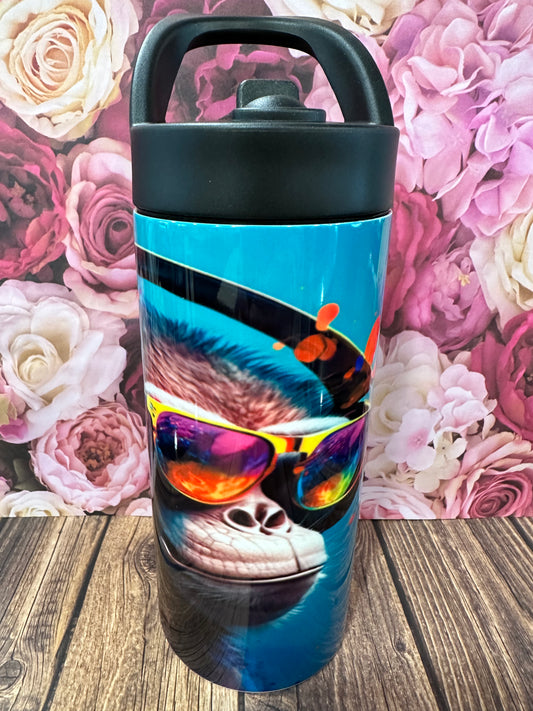 16 oz flip straw stainless steel double walled tumbler