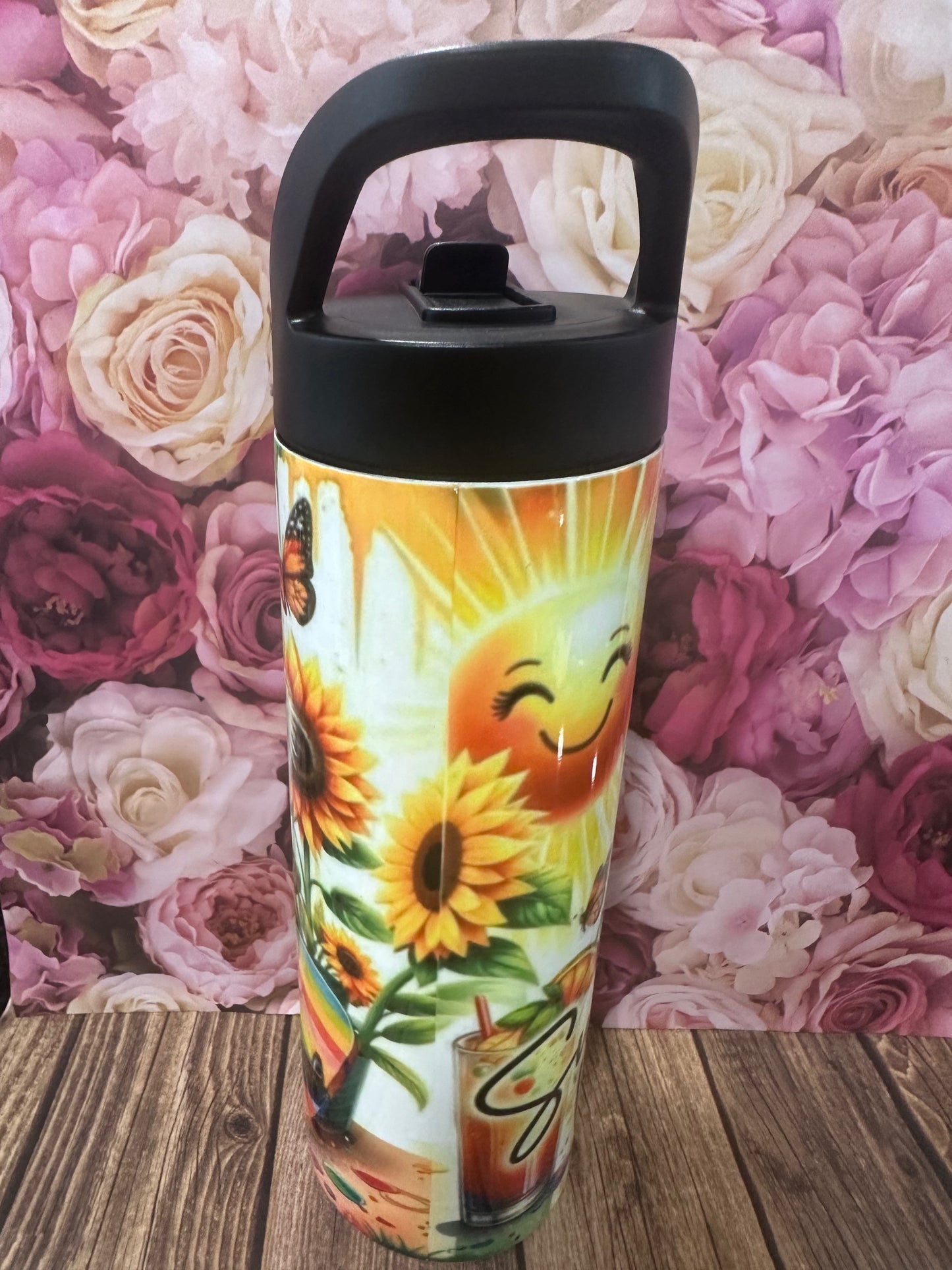 20 oz flip straw straight stainless-steel double walled tumbler