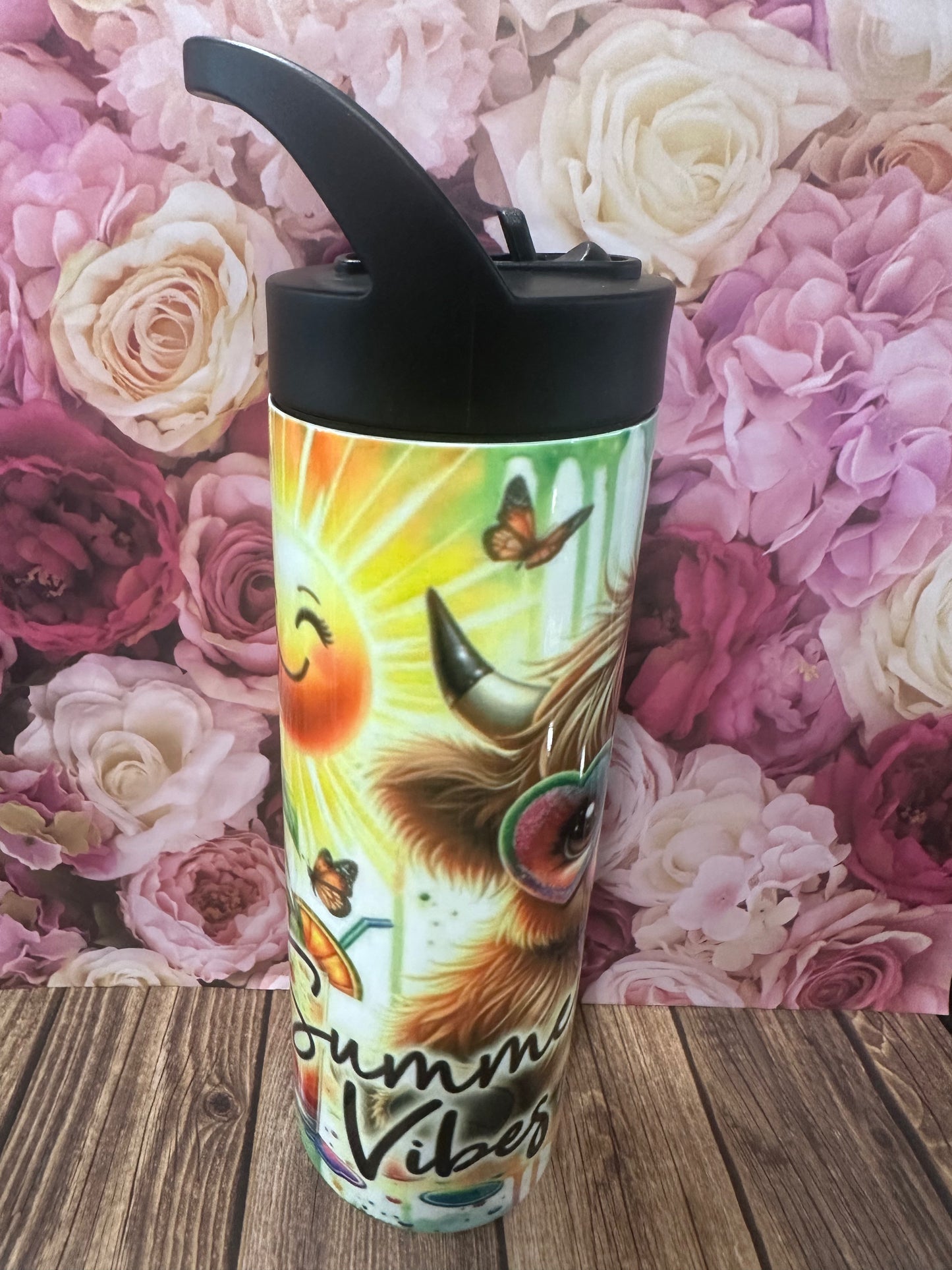20 oz flip straw straight stainless-steel double walled tumbler