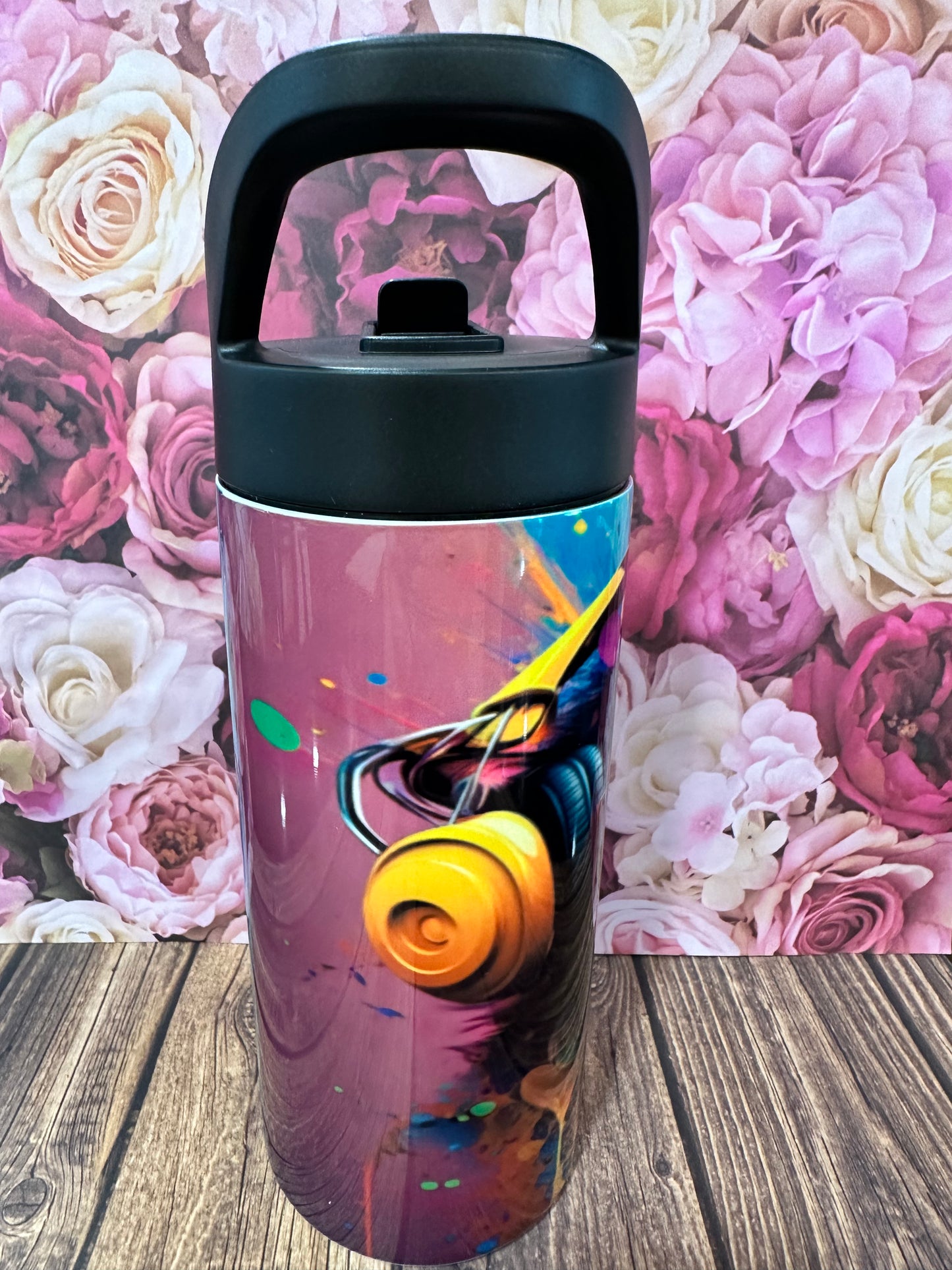 16 oz flip straw stainless steel double walled tumbler