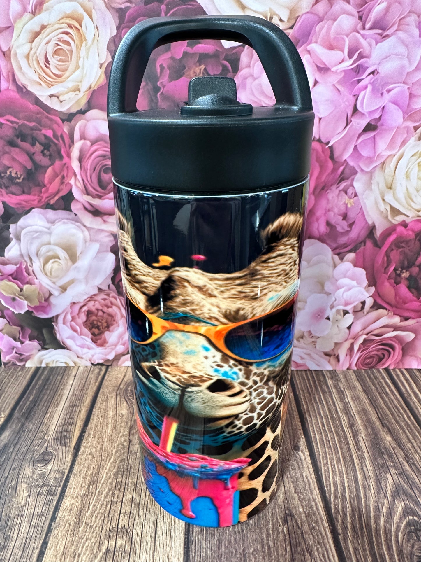 16 oz flip straw stainless steel double walled tumbler