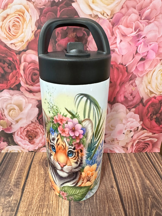 16 oz flip straw stainless steel double walled tumbler