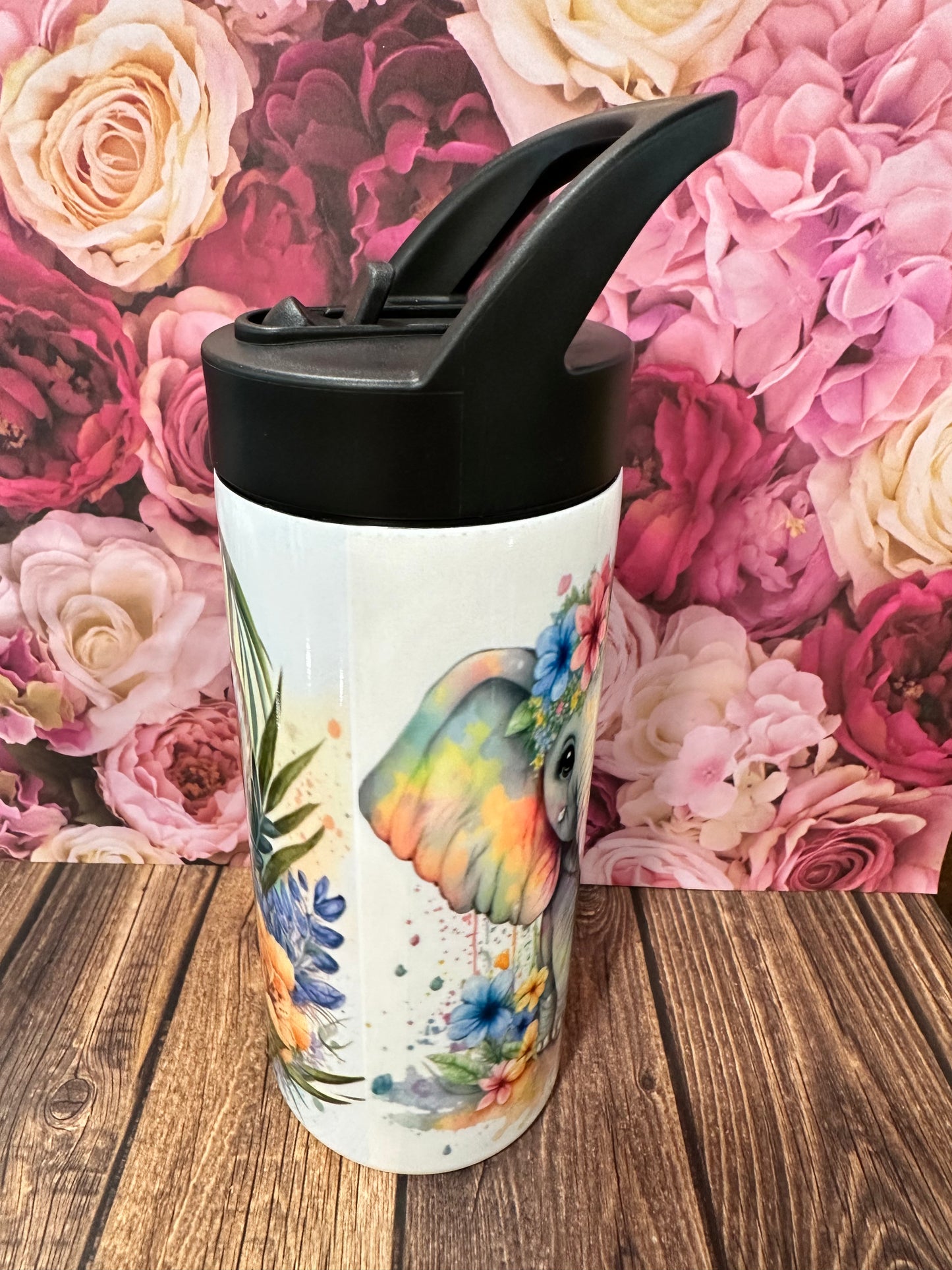 16 oz flip straw stainless steel double walled tumbler