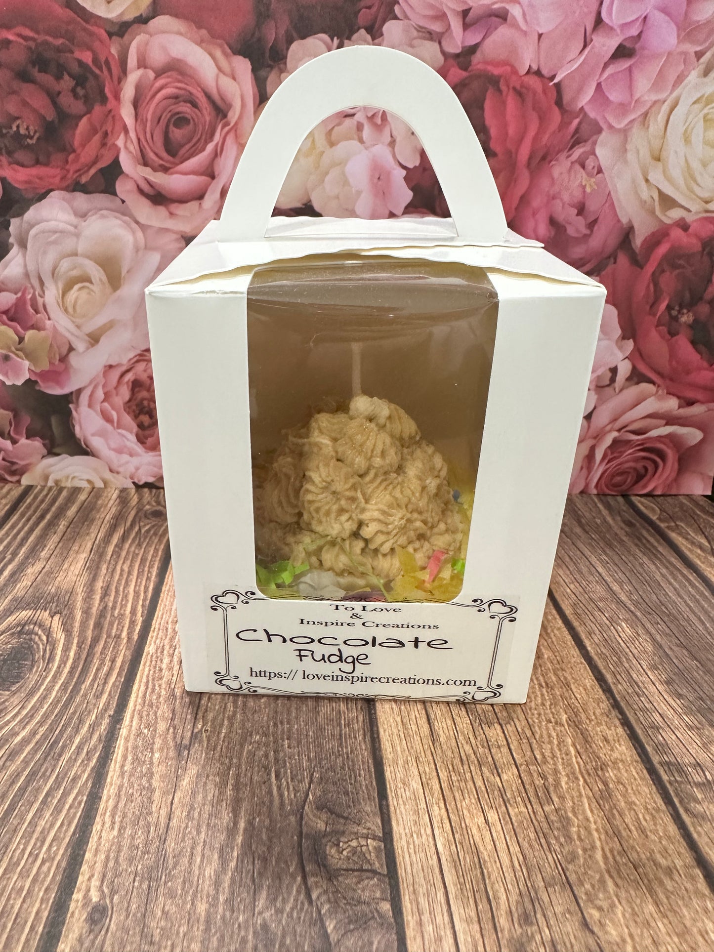 Chocolate fudge soy wax cupcake candle