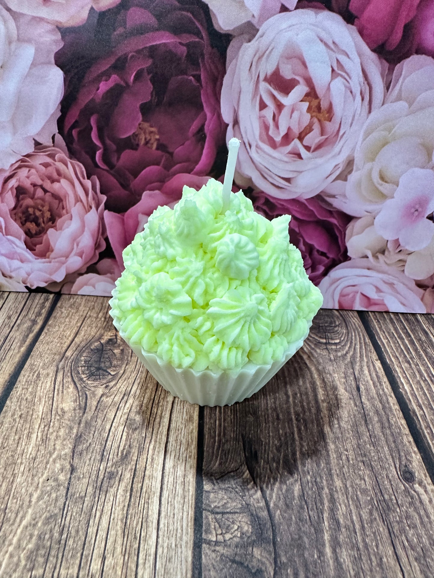 Banana cream soy wax cupcake candle