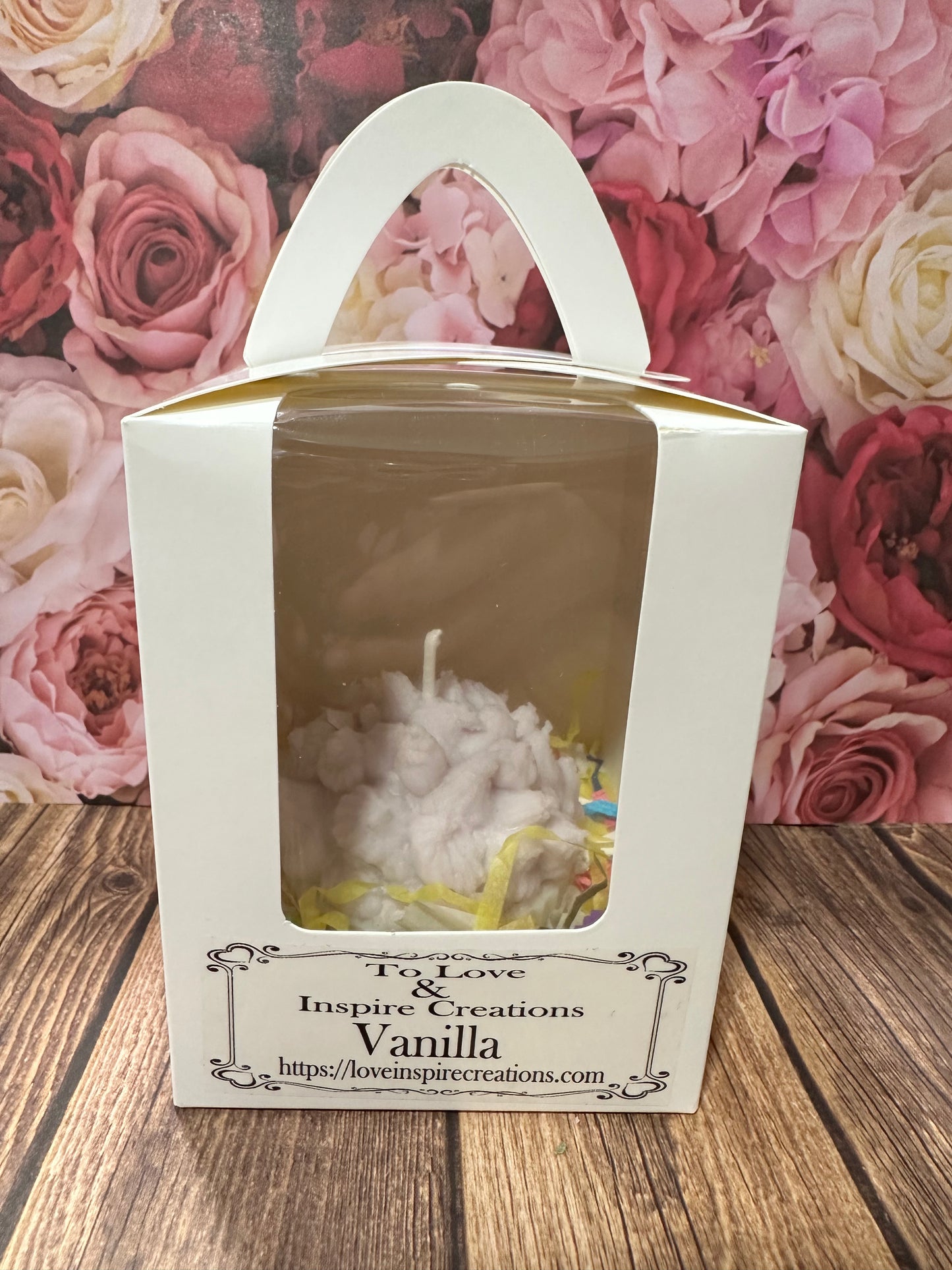 Vanilla soy wax cupcake candle