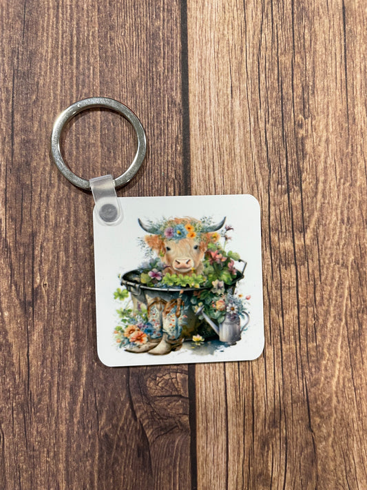 Cow keychain