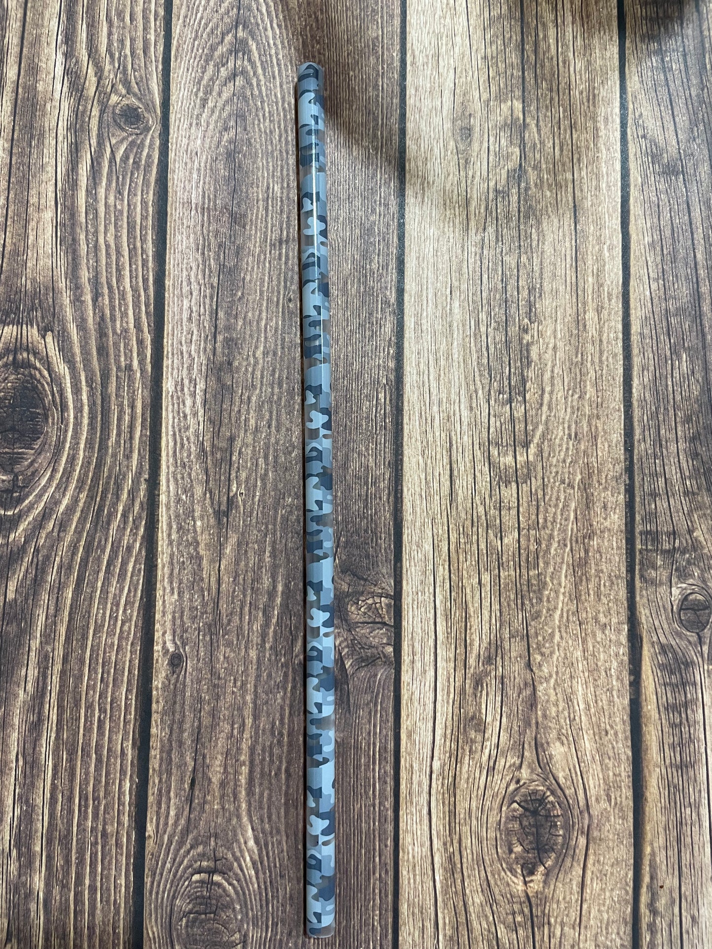 9" Camo print plastic reusable straw
