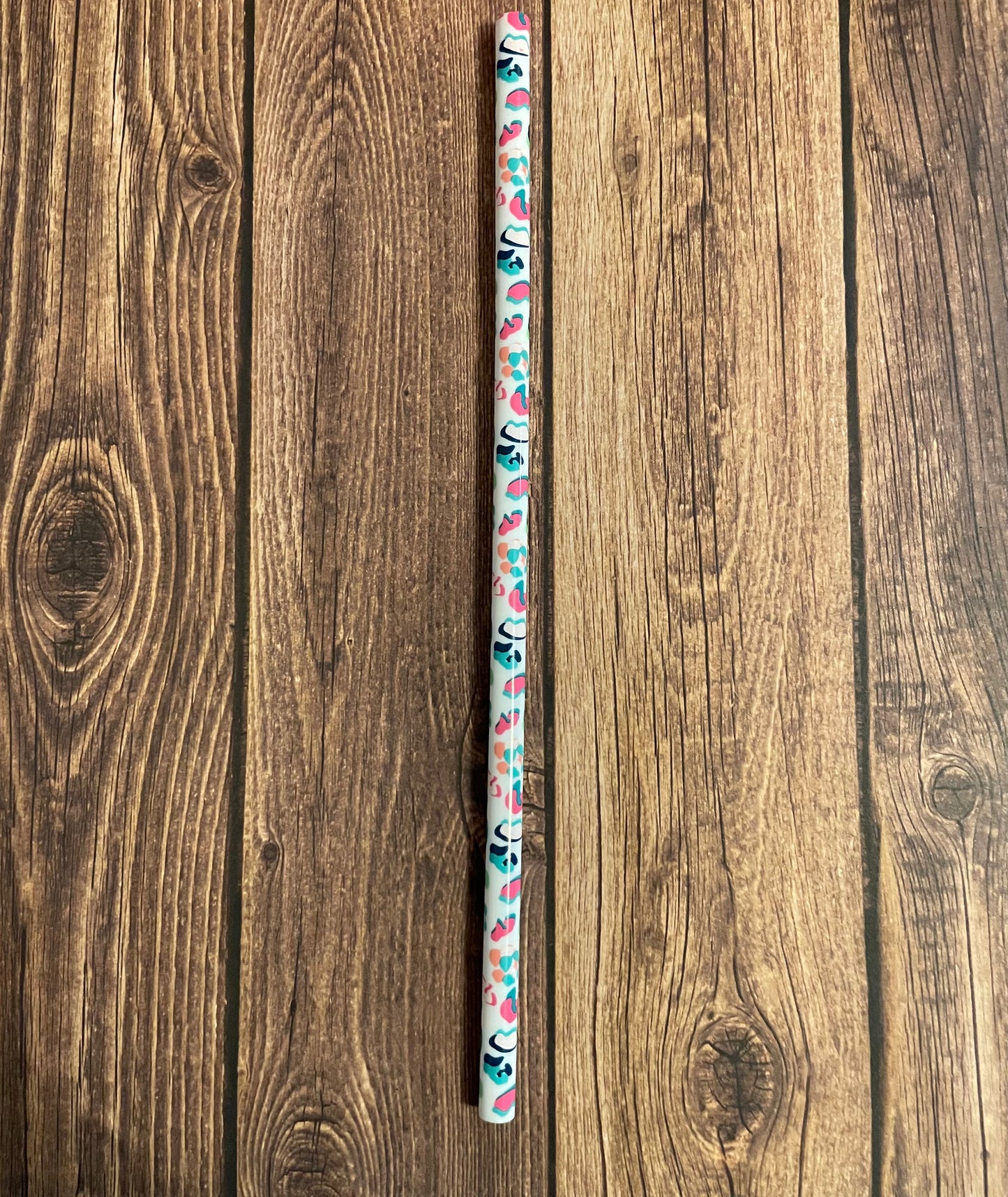 9" Multi color plastic reusable straw
