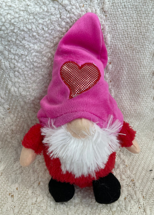 Pink hat gnome plushie