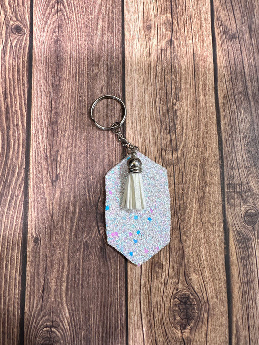 Faux leather keychain
