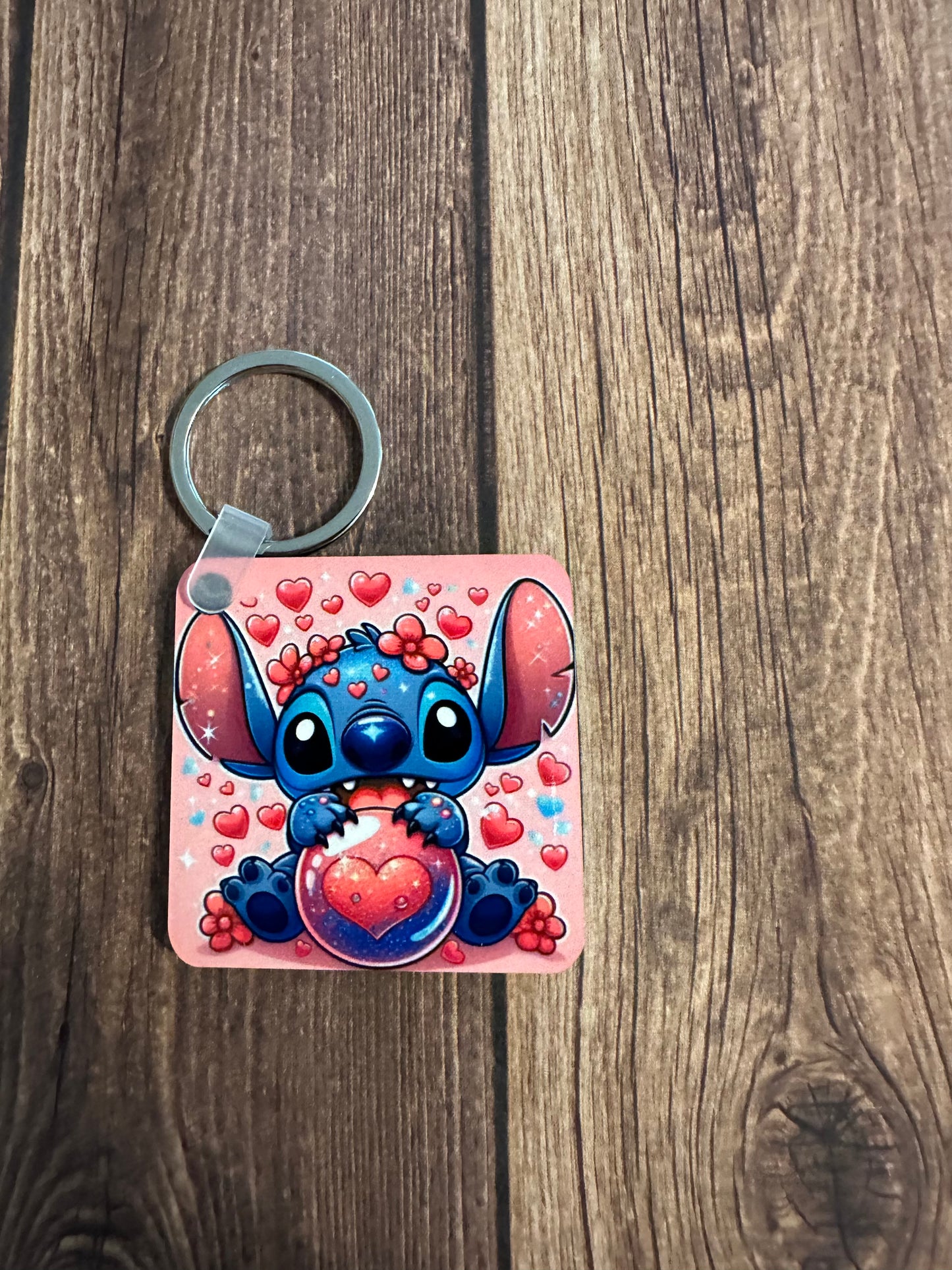 Stitch heart keychain