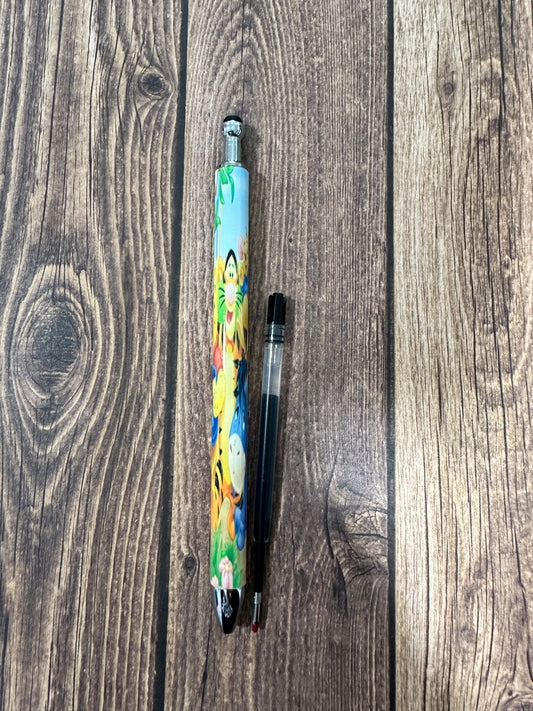 Summer pooh and friends sublimation pen