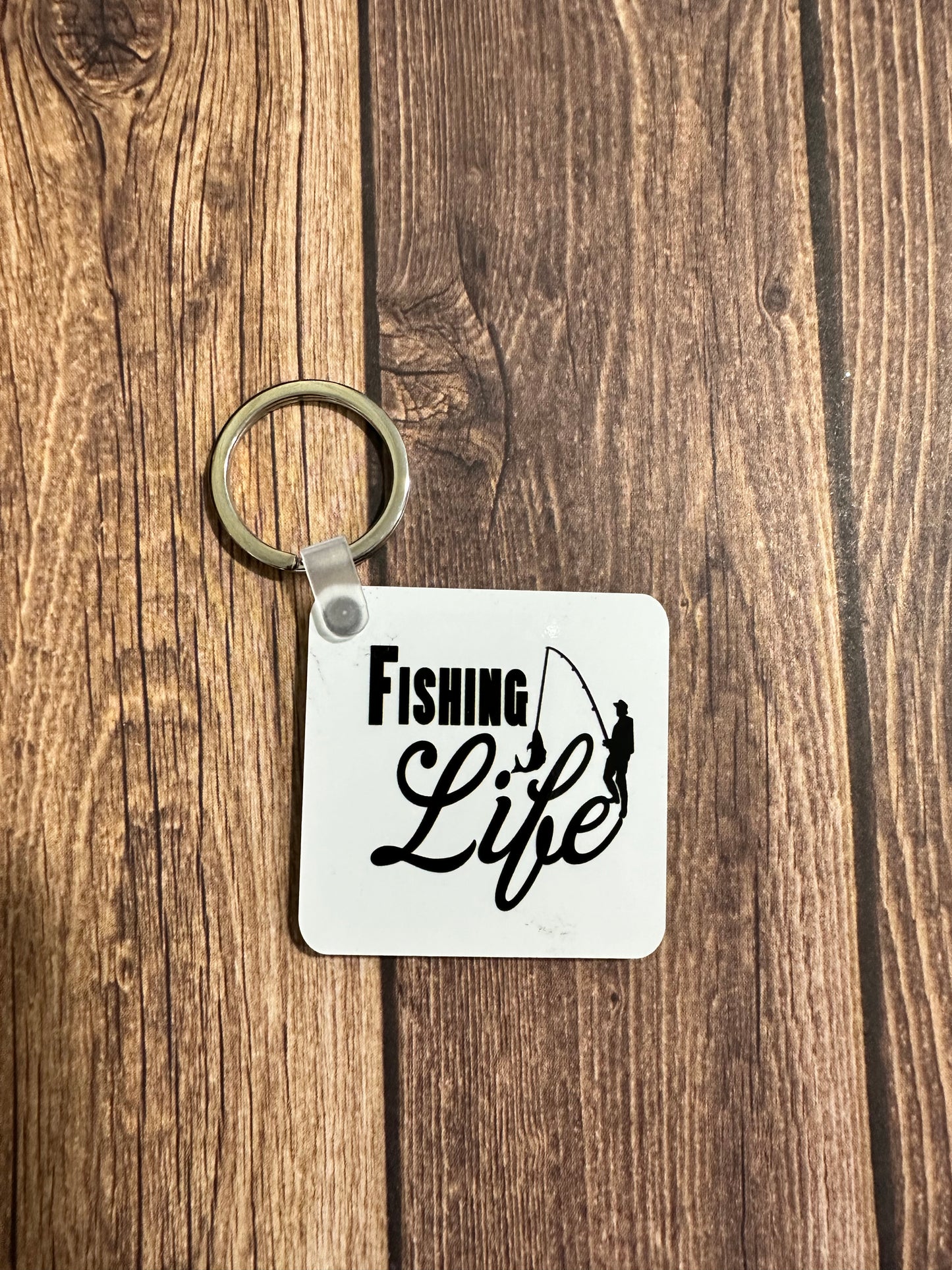 Fishing life keychain