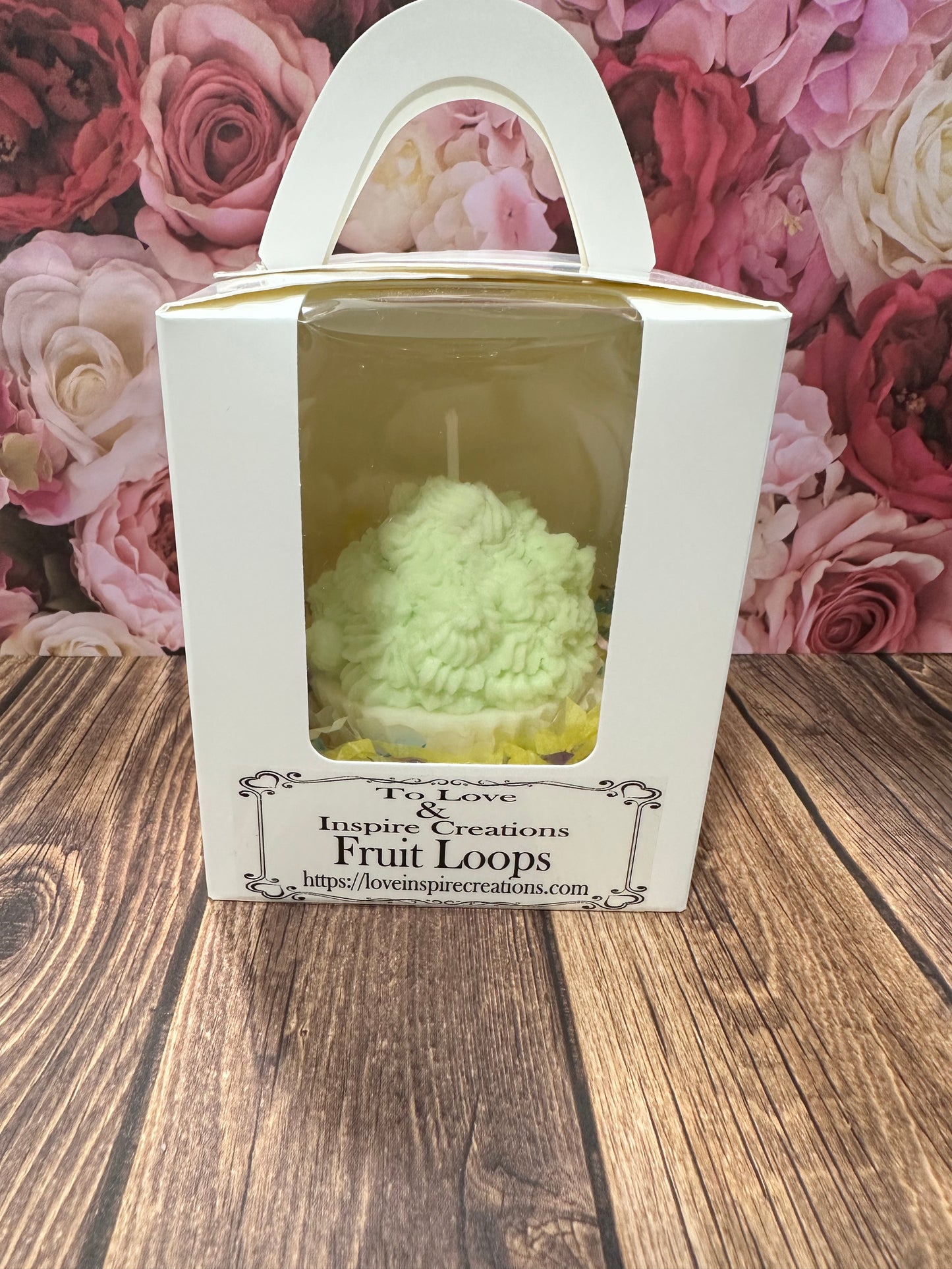 Fruit loops soy wax cupcake candle