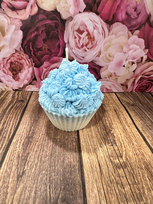 Blueberry cheesecake soy wax cupcake candle