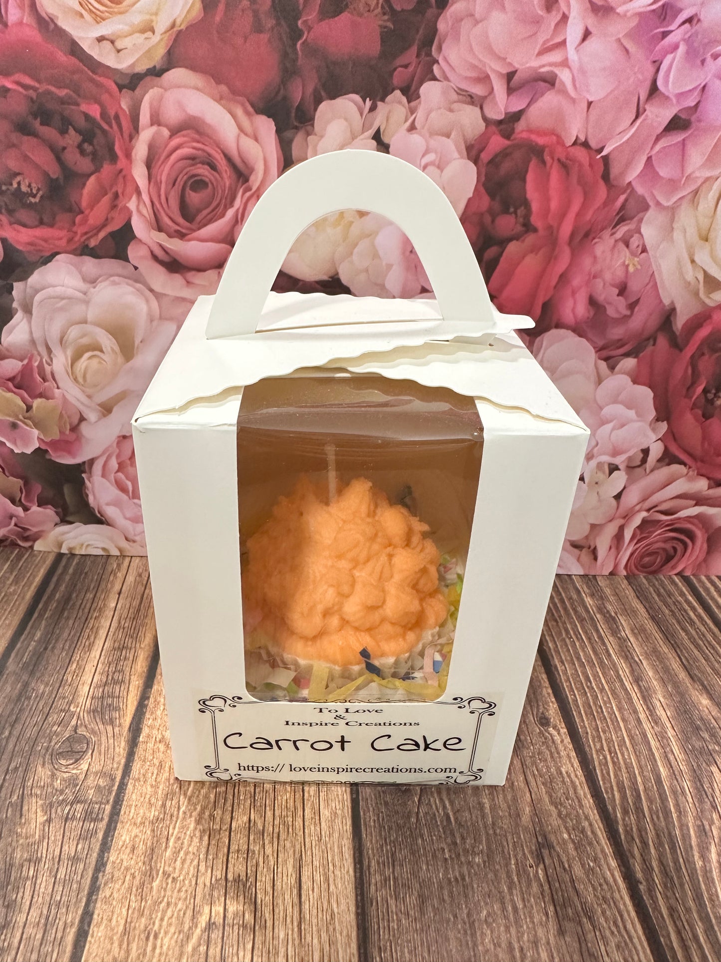 Carrot cake soy wax cupcake candle