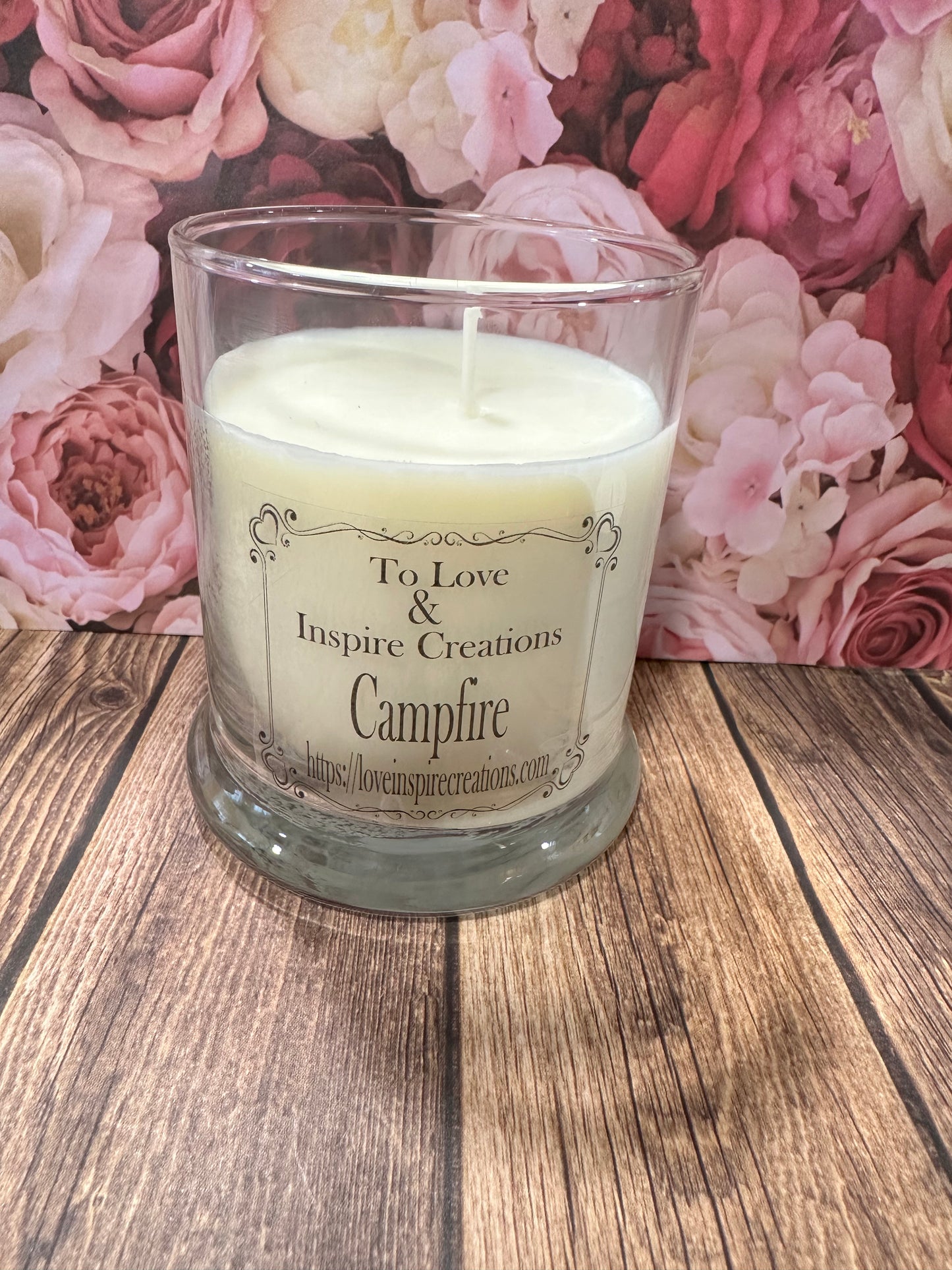 Round campfire candle