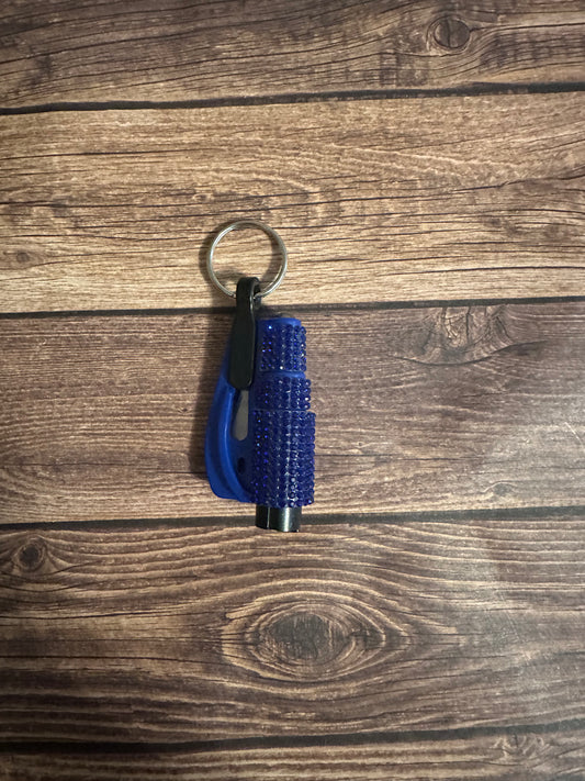 Blue rhinestone seatbelt cutter/ window breaker