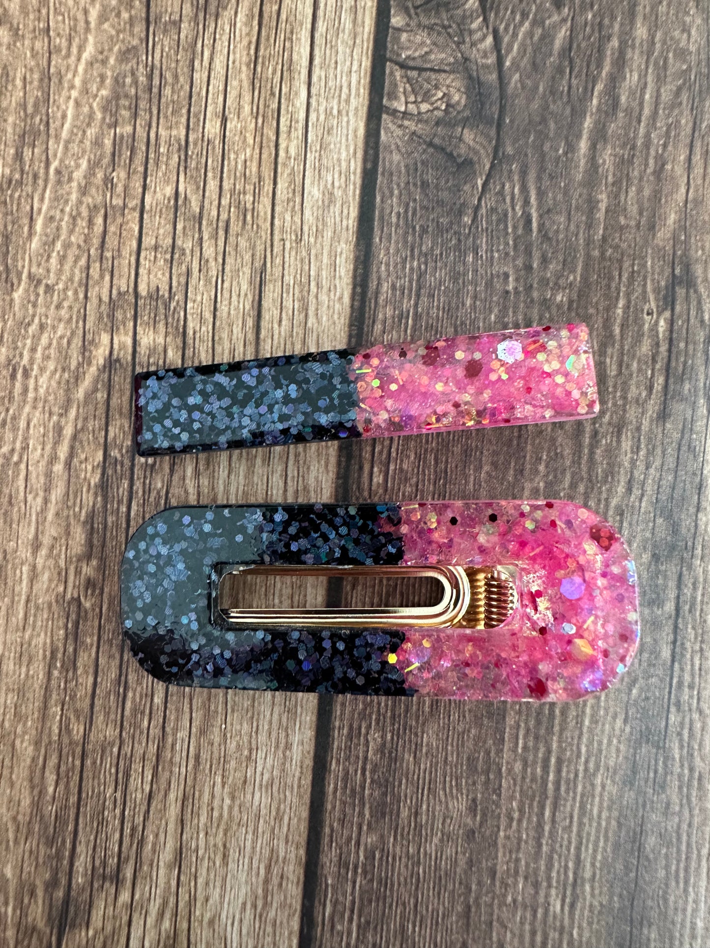 Alligator/ rectangular hair clip set