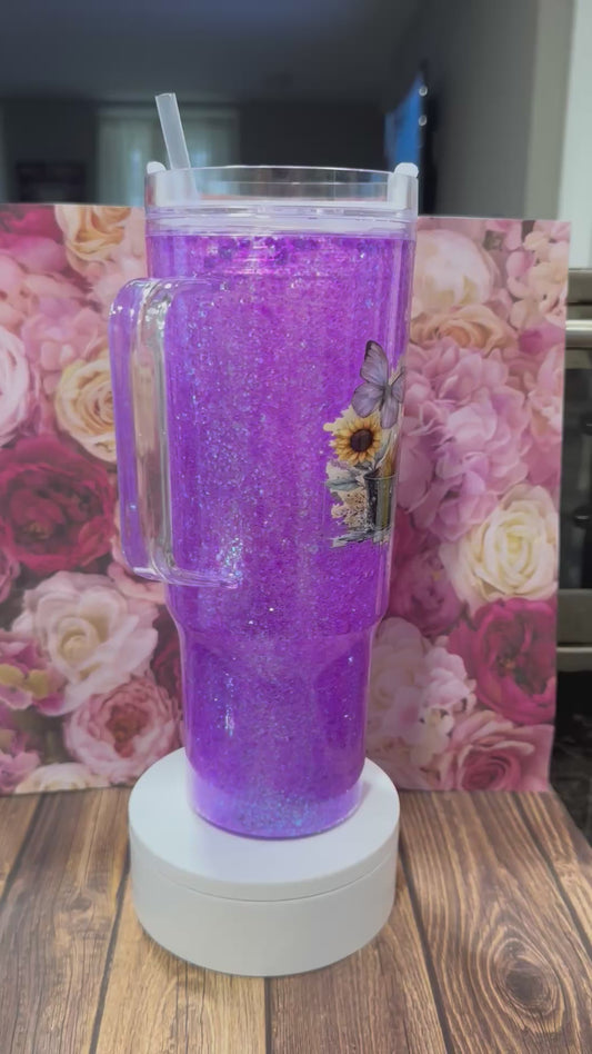 40 oz acrylic snow globe tumbler