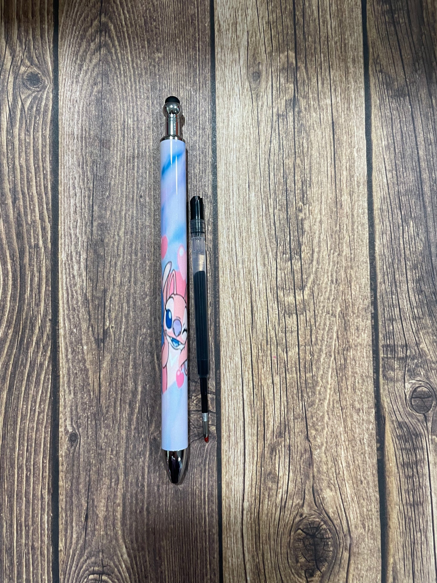 Stitch and girlfriend hearts sublimation pen