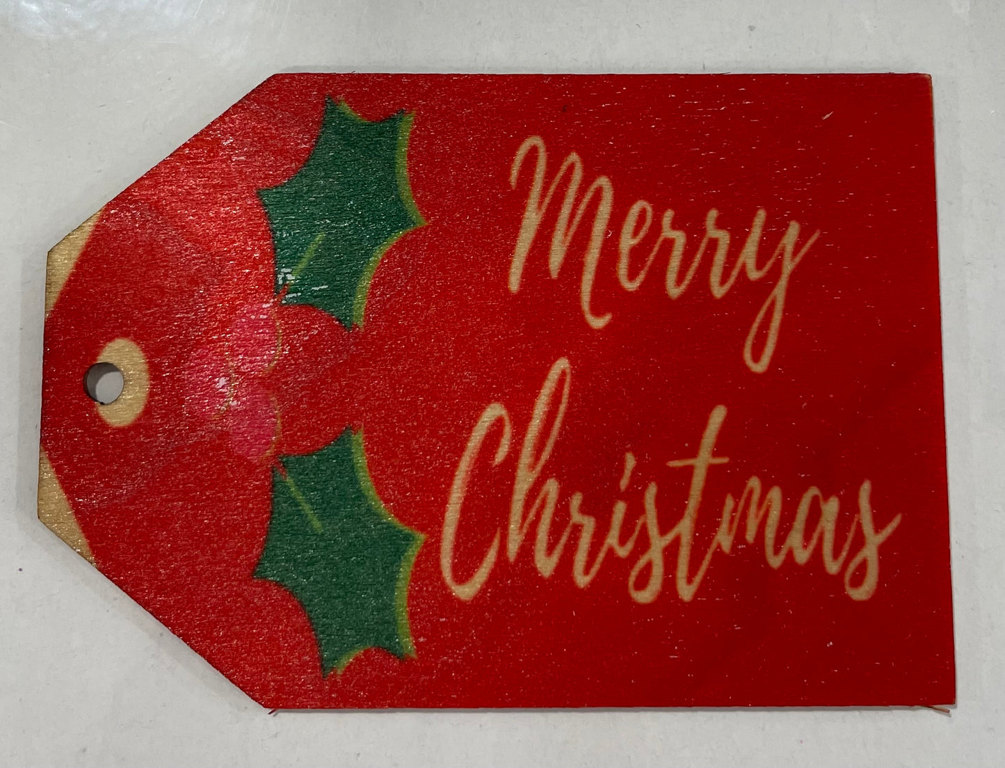 Wood Christmas tag
