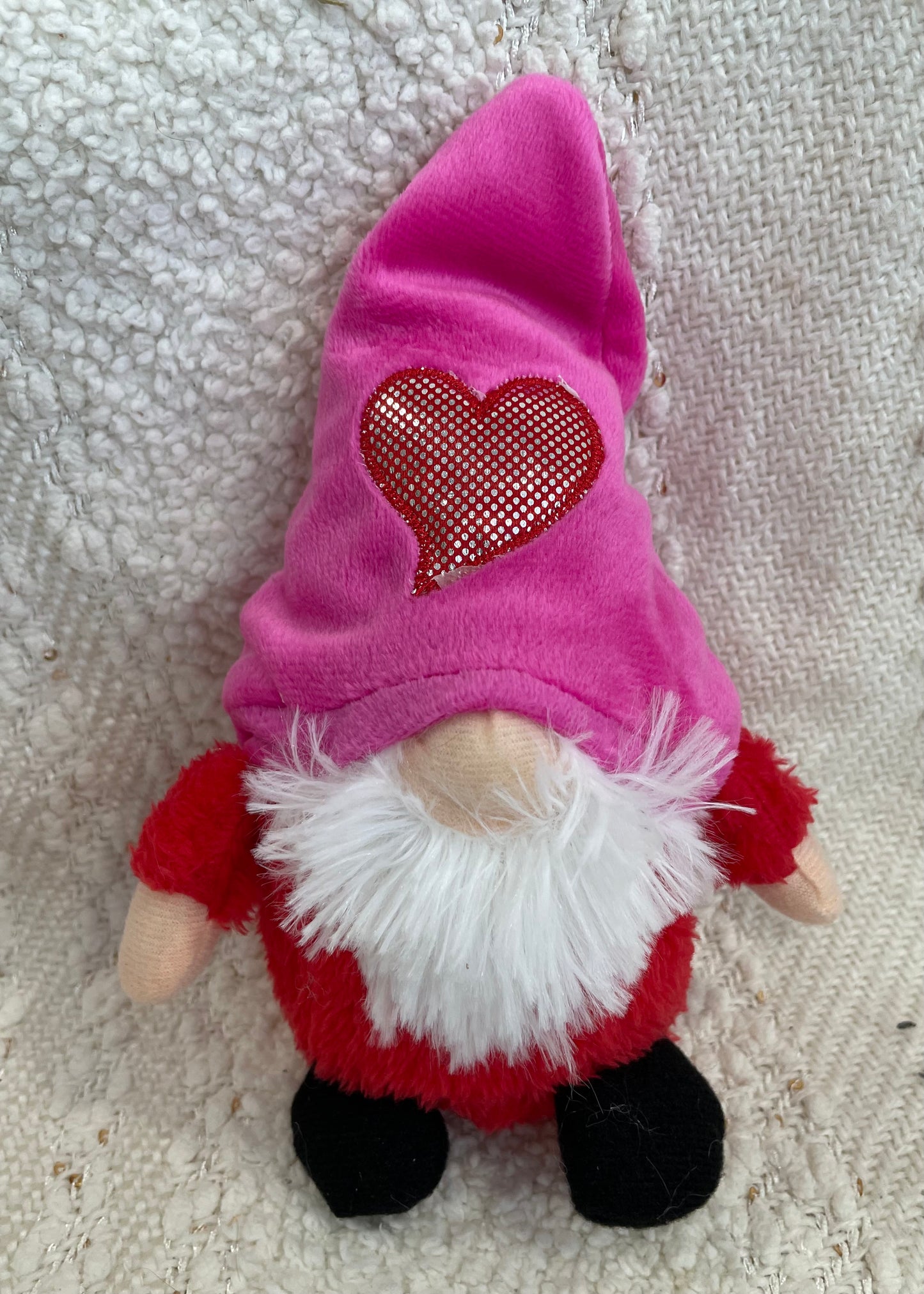 Pink hat gnome plushie