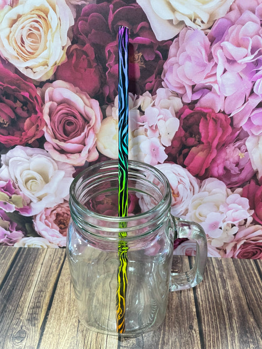 9"  Lisa Frank plastic reusable straw