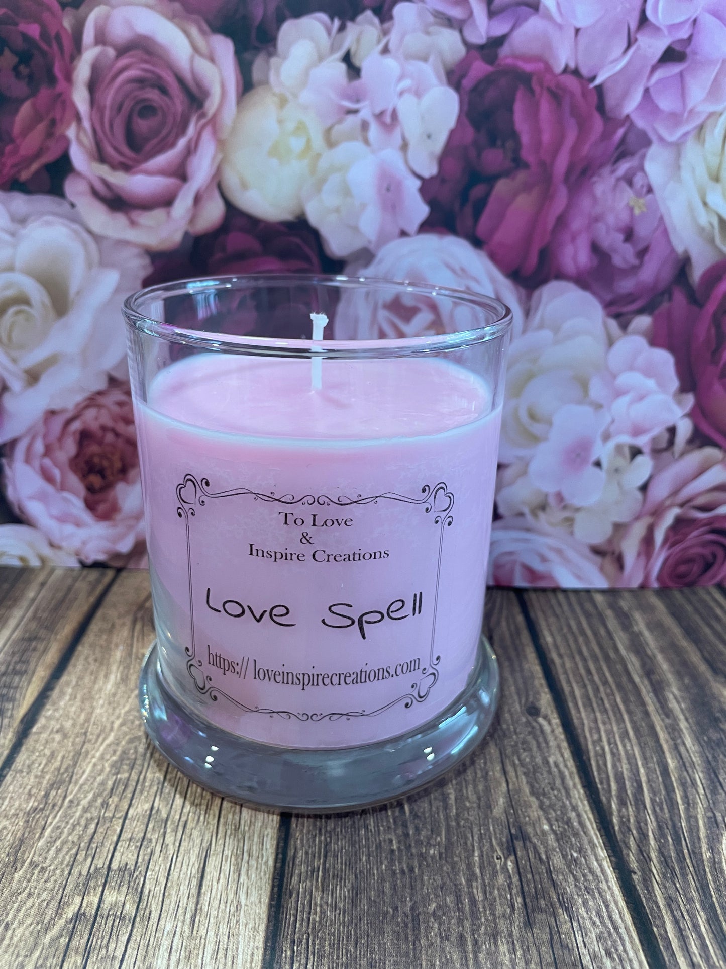 Round love spell candle